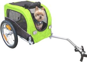 booyah small dog pet bike bicycle trailer pet trailer green