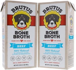 brutus bone broth for dogs 64 oz all natural made in usa glucosamine chondroitin for healthy joints human grade ingredients hydrating dog food topper gravy for all ages
