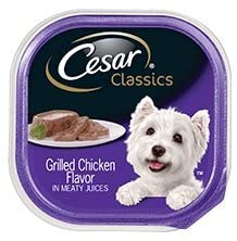 cesar soft wet dog food classic loaf in sauce grilled chicken flavor multipack 12 3 5 oz easy peel trays
