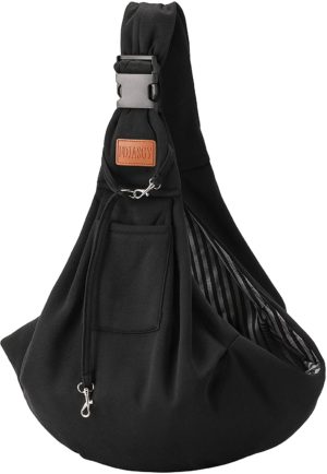 fdjasgy small dog sling cat carrier adjustable strap hands free reversible pet puppy travel bag backpack for outdoor travel