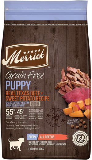 merrick puppy dry dog food with real meat