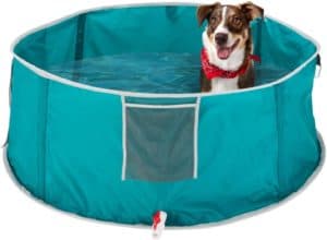 mypet north states pool portable foldable extra large pet bath pet swimming pool shampoo caddy leash retainer clip and carrying bag included no tools necessary