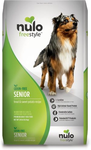 nulo senior dry dog food grain free kibble with glucosamine and chondroitin