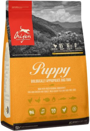 orijen puppy dog food grain free high protein fresh and raw animal ingredients