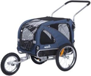 sepnine 2 in1 medium pet dog bike trailer bicycle carrier and stroller jogger 10201 blue