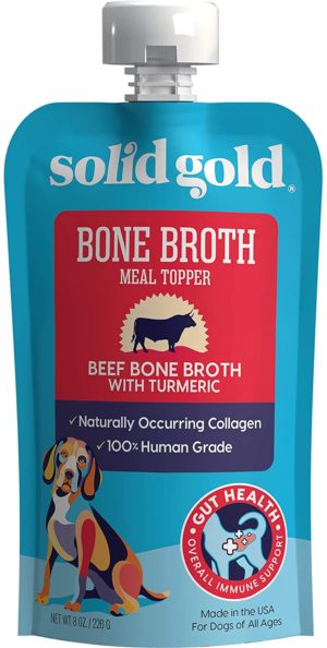 solid gold human grade bone broth for dogs natural collagen holistic grain free meal topper