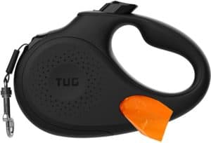 tug oval 360 tangle free retractable dog leash with integrated waste bag dispenser