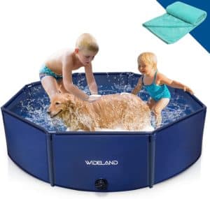 wideland octagonal pet dog pool slip resistant kiddie pool for kids protable pvc plastic puppy bathing tub grooming shower wading bath pool outdoor swimming pool for small medium large dogs pet
